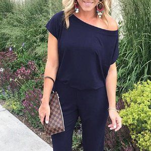 MOUNTAIN VALLEY TRADING Pants & Jumpsuits - NEW BLACK OFF SHOULDER JUMPSUIT PANT ROMPER MOUNTAIN VALLEY TRADING Pants & Jumpsuits - NEW BLACK OFF SHOULDER JUMPSUIT PANT ROMPER